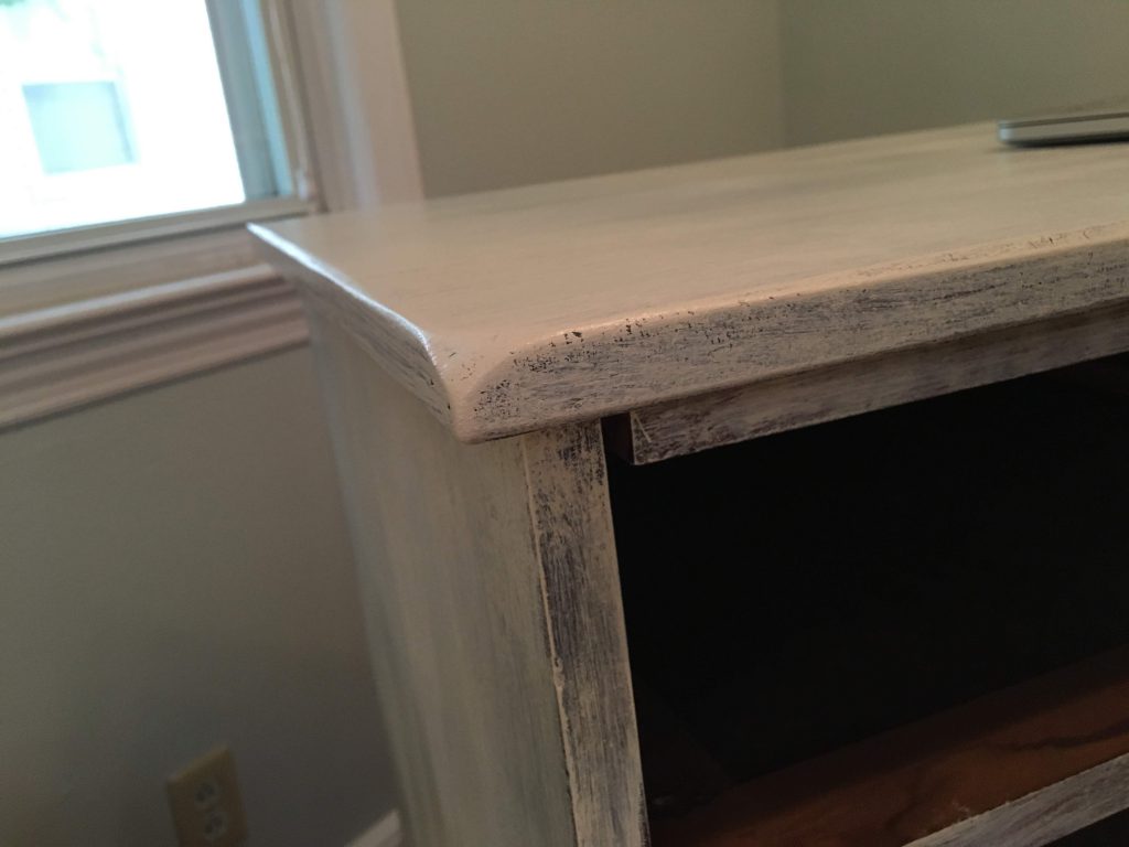 sanding the DIY dresser