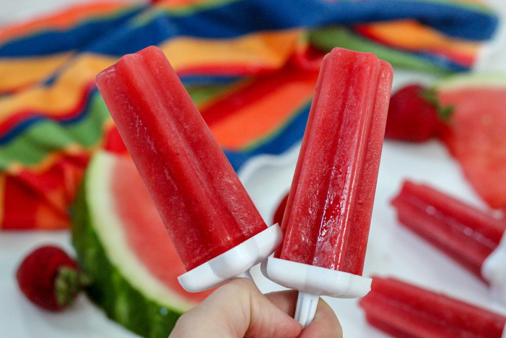 Strawberry watermelon popsicles