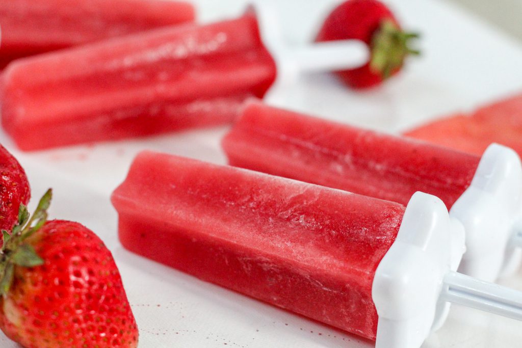 Strawberry watermelon popsicles