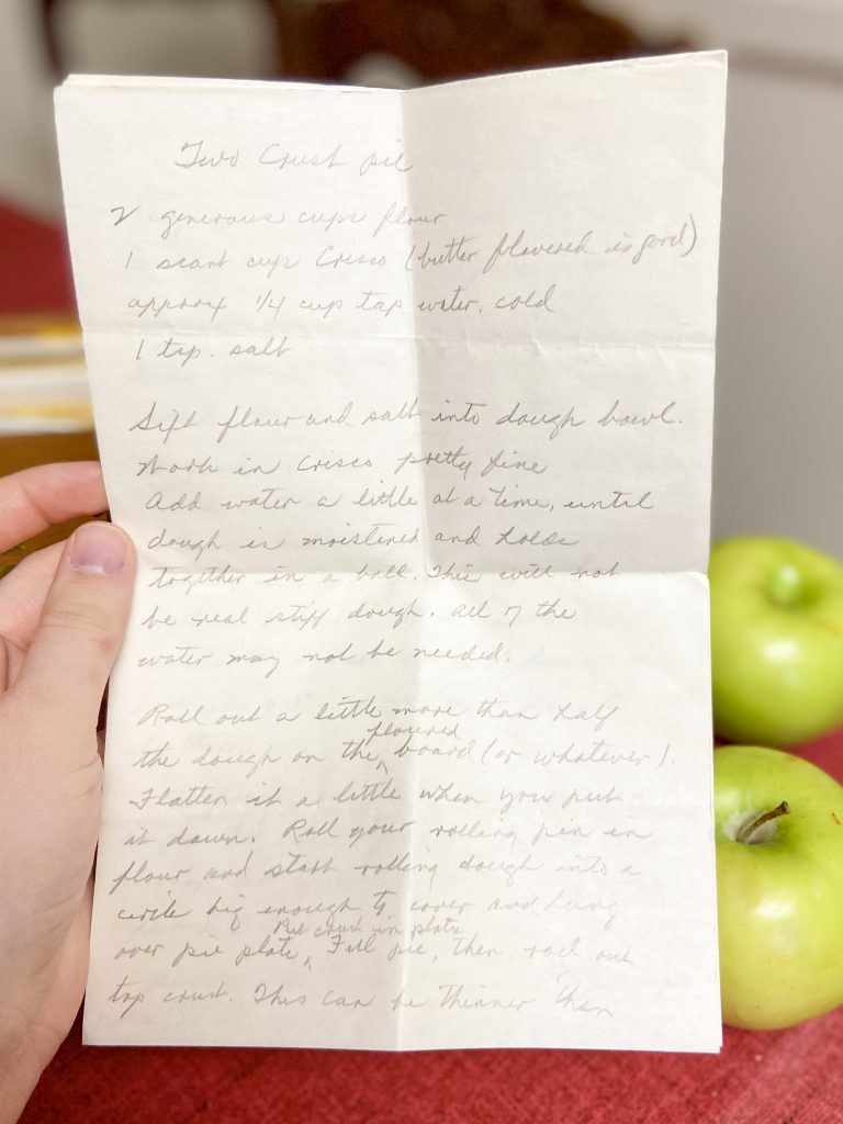 Grandma's apple pie recipe